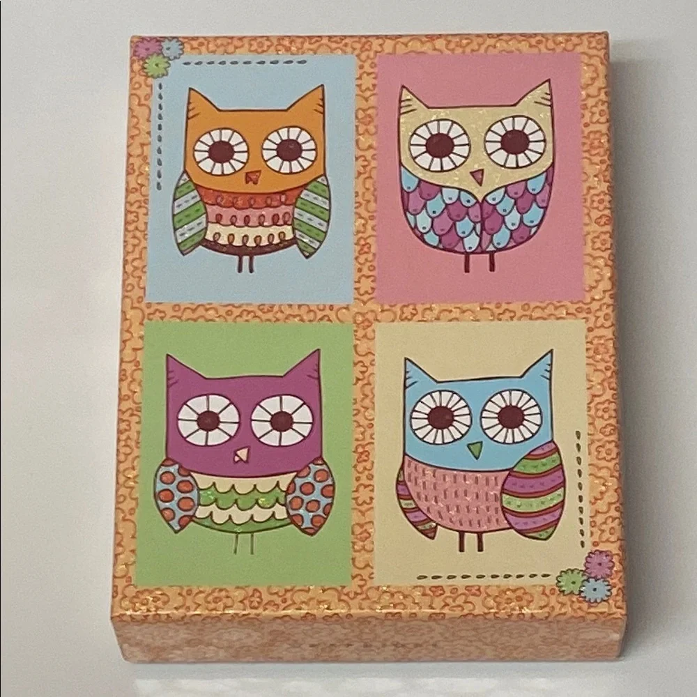 Graphique Owl Glitter Note Card Set 20 Cards Boxed Blank Stationery Gift